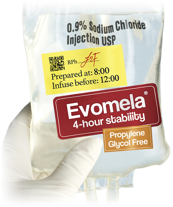 Evomela&reg; 4-hour stability, Propylene Glycol free.